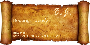 Bodonyi Jenő névjegykártya