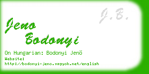 jeno bodonyi business card